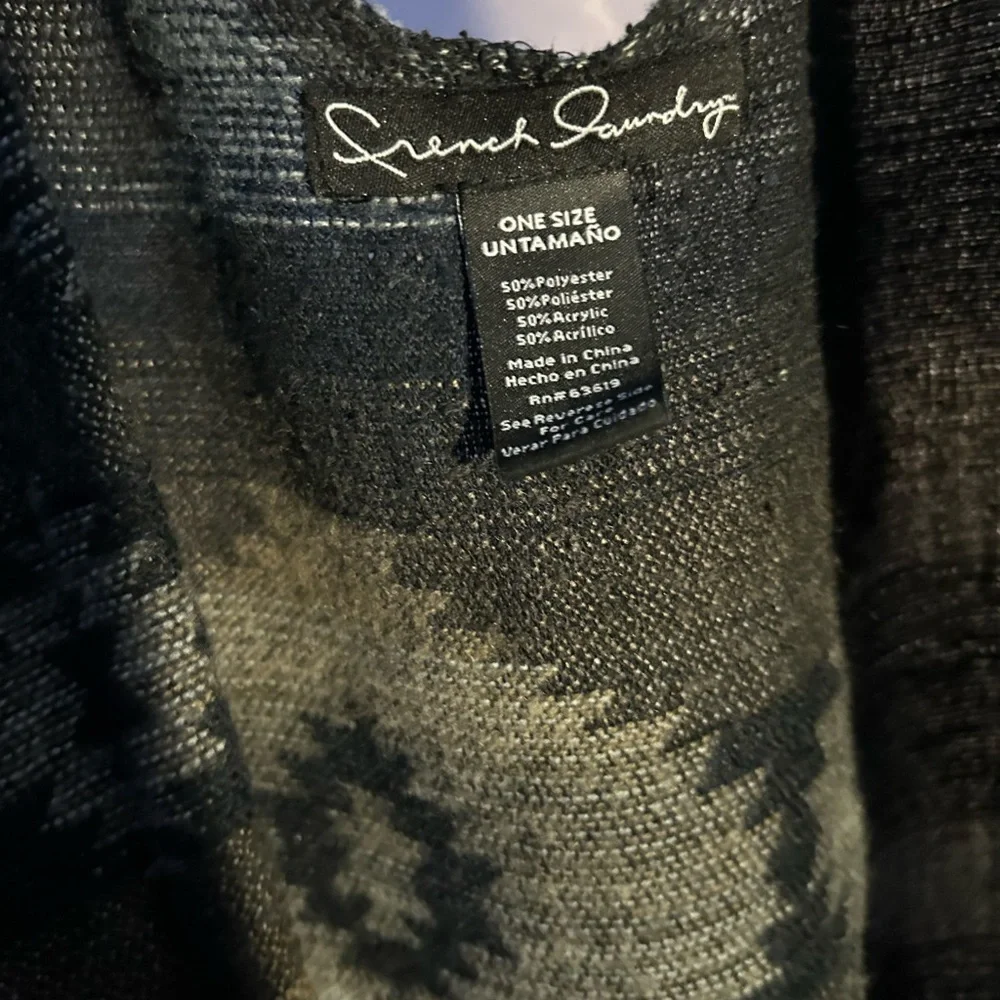 French Laundry Black and Gray Knit Poncho - Picture 4 of 4